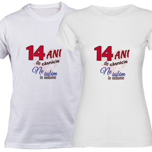 Set 2 tricouri 14 ani casnicie
