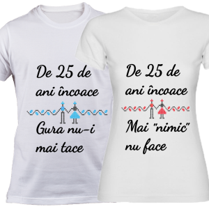 Set Tricouri Cuplu 25 de ani